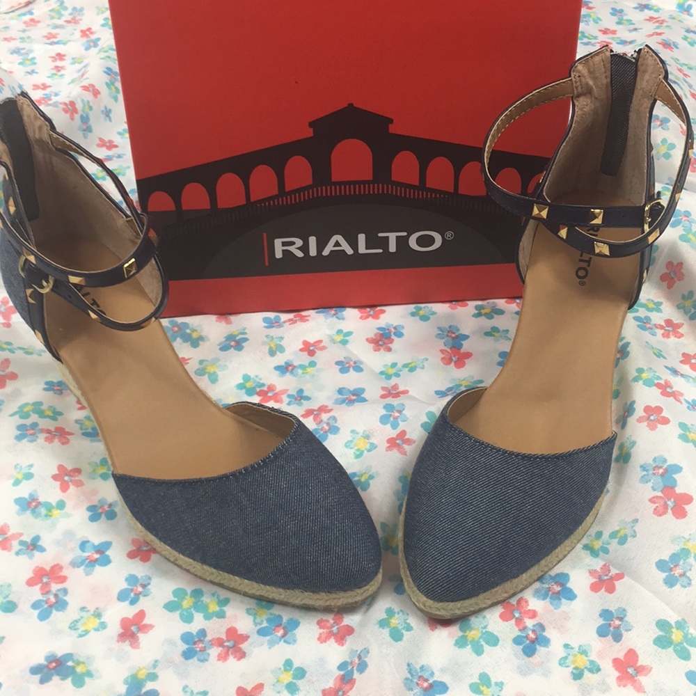 Rialto studded strap wedges